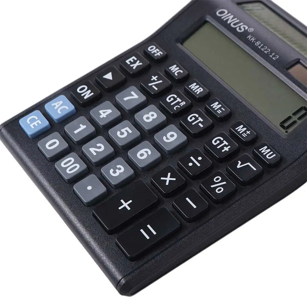 Multifunctional Solar Dual-Screen Calculator Efficient Calculation Stationery 12 Digits Calculator Portable Large Screen Display