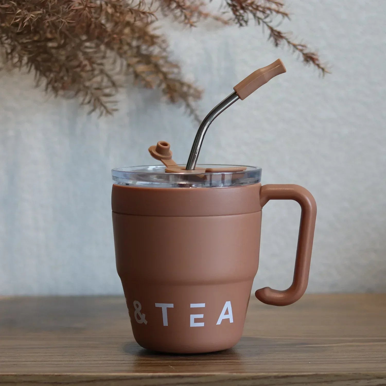 Coffee Cup Stainless Steel Insulated Cups Portable Cold Hot Drinks Water Cup Milk Mug with Straw Household Office Drinkware