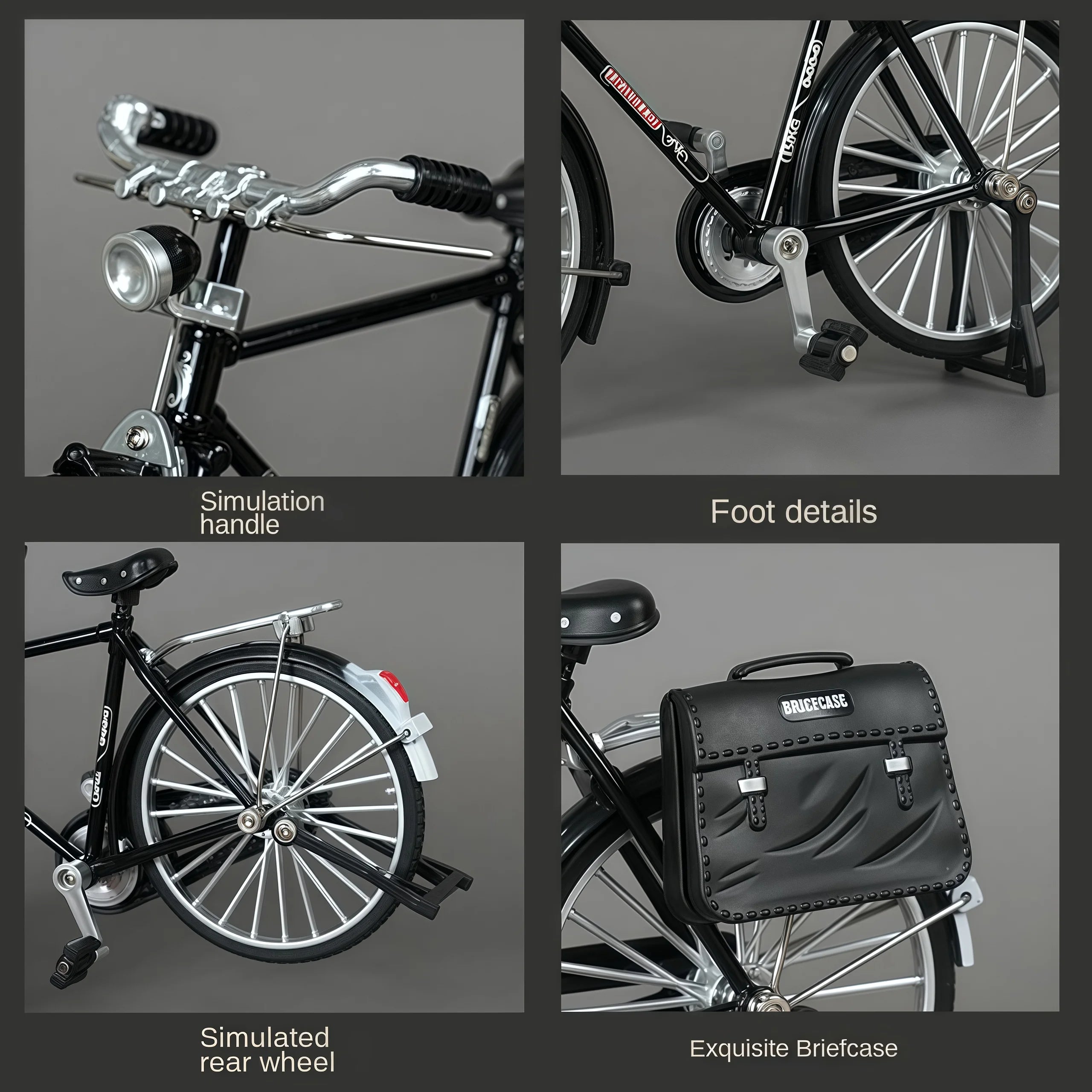 Simulation retro 28 metal die-cast bicycle model creative DIY home decoration 1:10 decoration adult fun toy decoration crafts