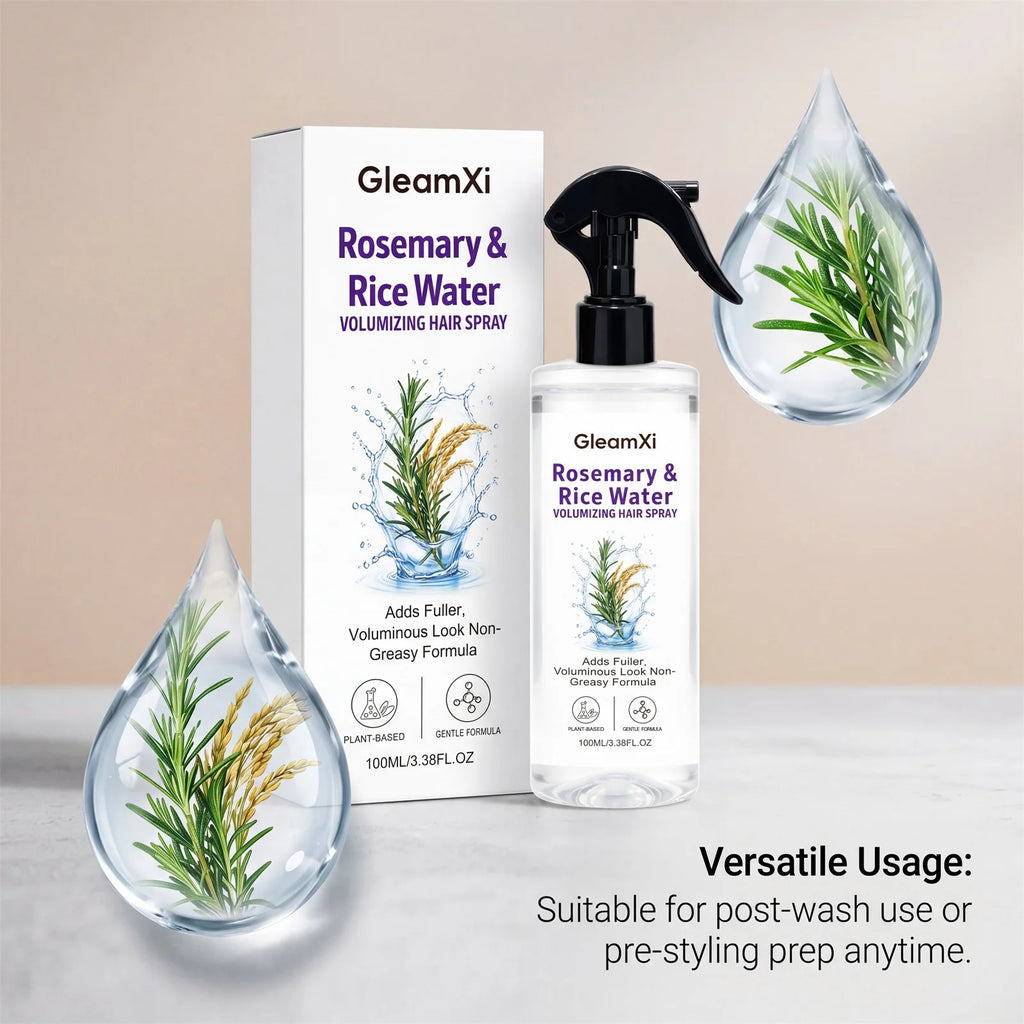 Rice Water Hair Volumizing Spray Rosemary Extract Fuller Look Mist Plant Based Non Greasy Fine Thin Hair Care