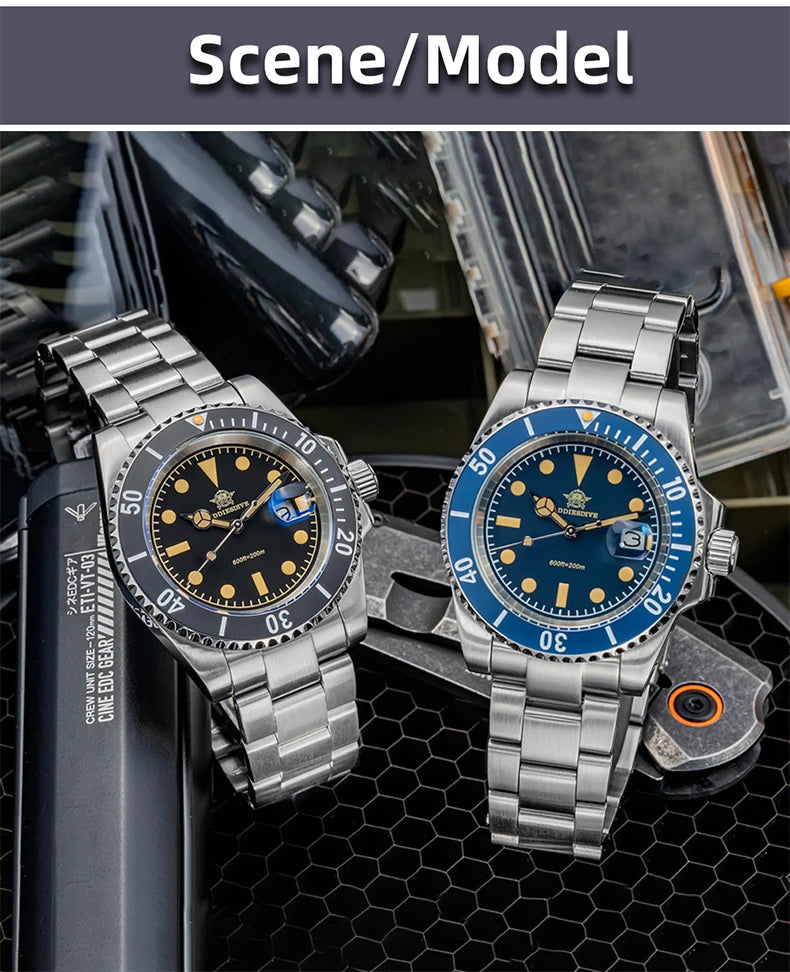ADDIESDIVE 41mm Stainless Steel Watches Mens Business Leisure Quartz Watch Waterproof Ourdoor Sports 200M Dive WristWatch AD2054