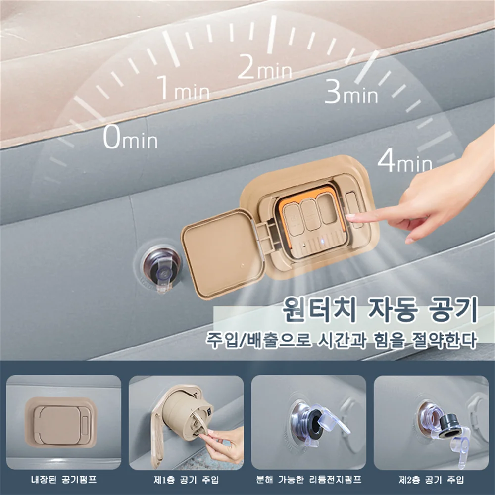Interior Air Mattress Glamping Mats PVC Inflatable Sleeping Mattress Luxury 2 Person Camping Bed Mat Built-in Pump Thicken Mat