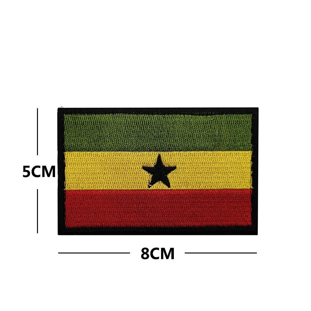 Africa Egypt Kenya Algeria Nigeria Tunisia Morocco Mauritius Guyana South Sudan Ghana Liberia Niger Congo Senegal Flag Patches
