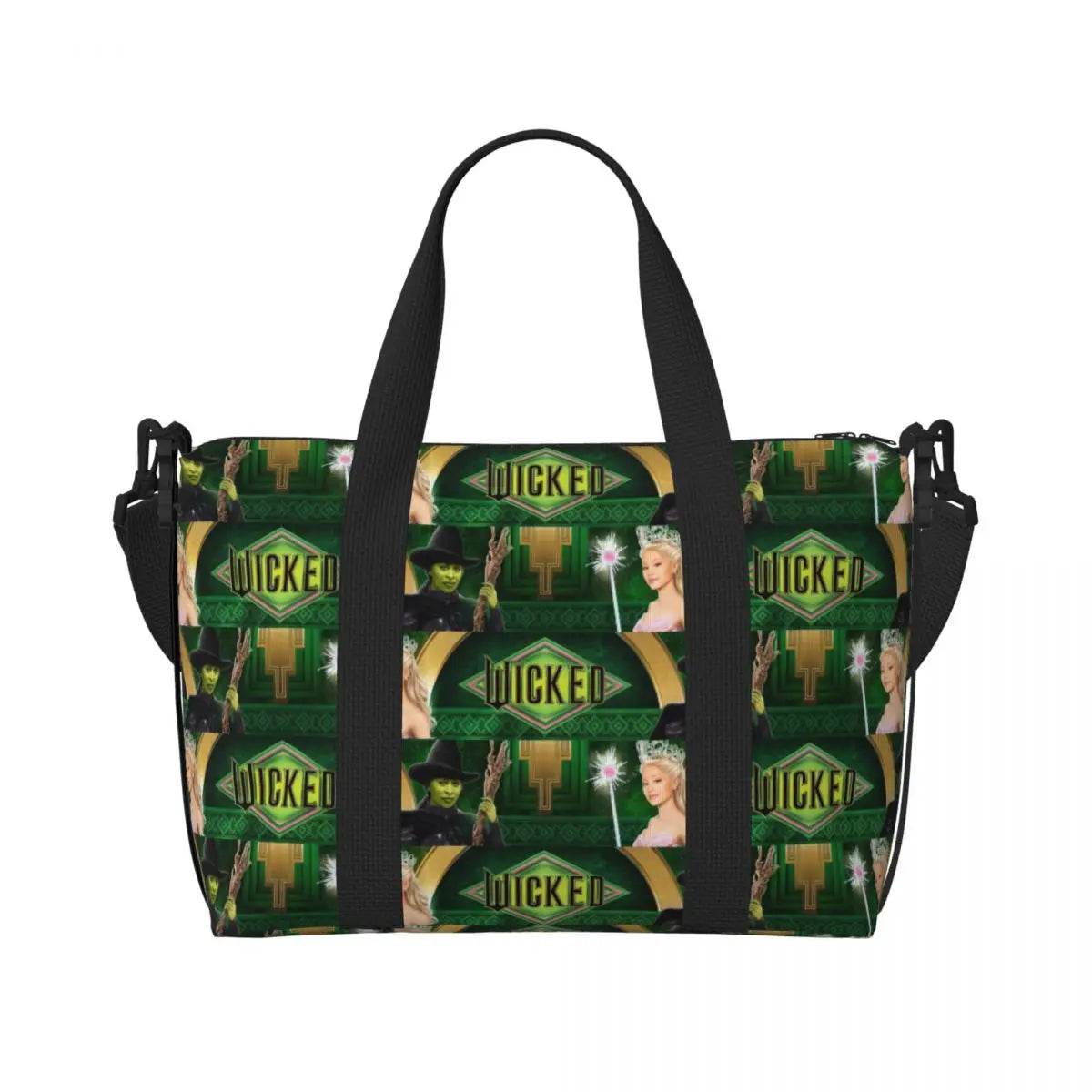 Custom W-Wickeds Funny Turn Round Tote Bag for Women Big Capacity Classical
 Beach Gym Travel Bags