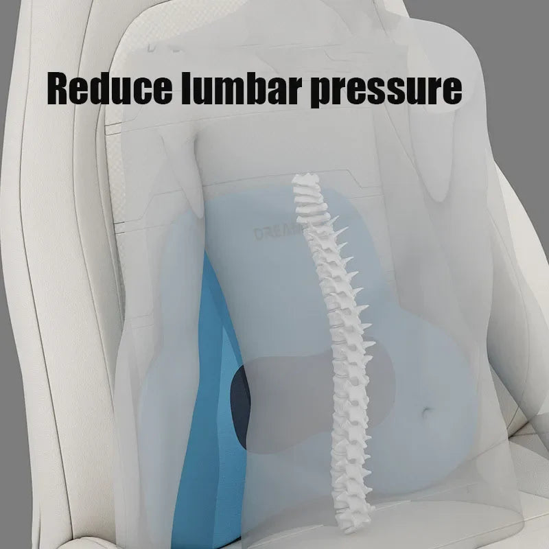 Car Seat Pillow Adjustable Neck Pillow Lumbar Support Pad Breathable Memory Foam Slow Rebound Pillow Universal Lumbar Cushion