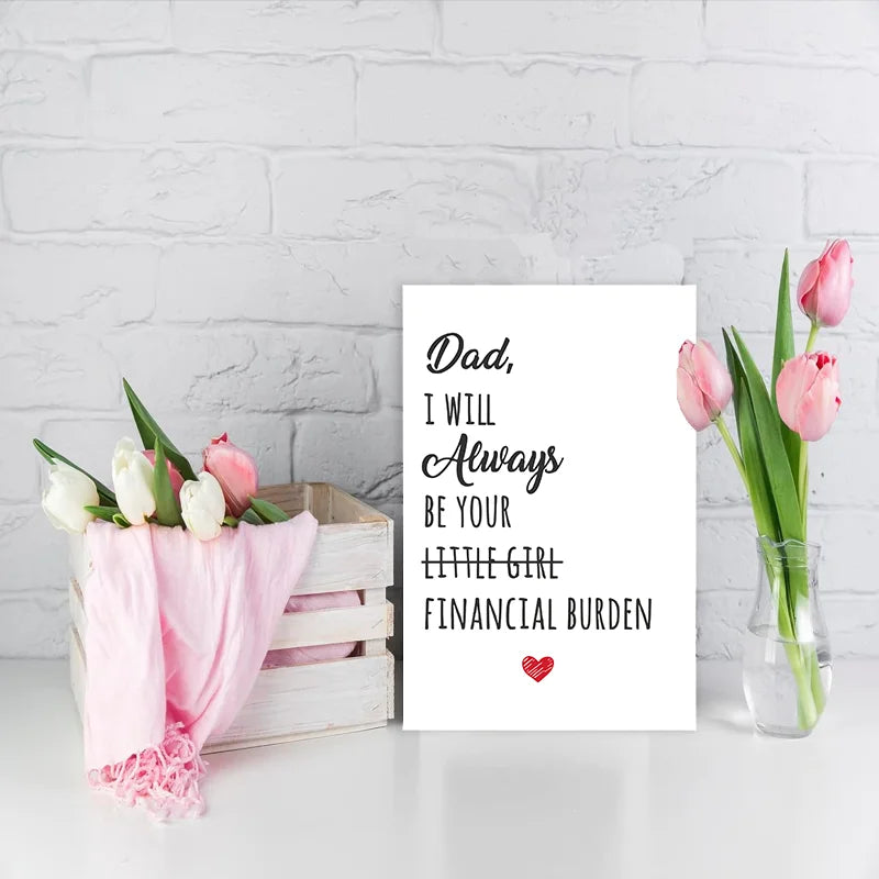 1 pc funny Father’s Day card with fun text Creative greeting card perfect gift for dad.
