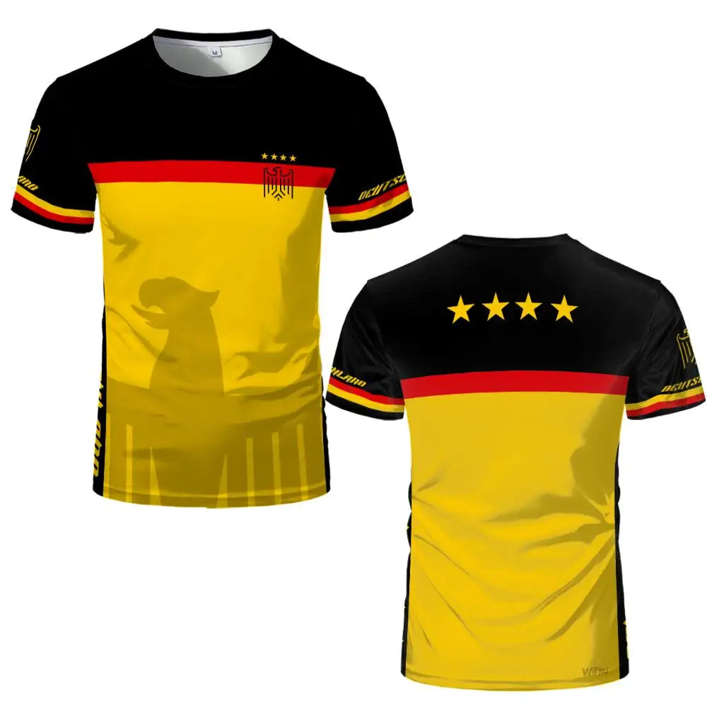 Germany National Flag Map T-Shirt Men Women 3D Print Breathable Outdoor Sports Football Jersey Tee Casual Streetwear O-neck Tops