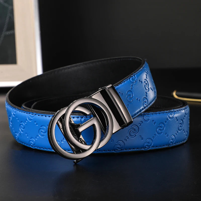 2025 High Quality New 3.4cm Belt women Luxury Automatic Buckle Leather Strap for men Belt Designers Brand Male Belt for jeans