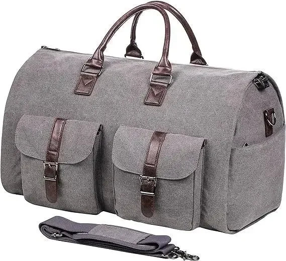 PU Leather brand men Business Travel luggage bag business Waterproof Large Convertible 2-in-1 Hanging Luggage Duffel Suit Bag