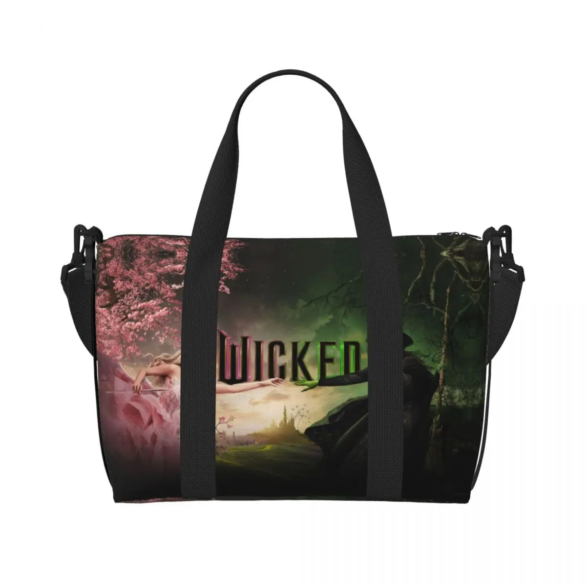 Custom W-Wickeds Funny Turn Round Tote Bag for Women Big Capacity Classical
 Beach Gym Travel Bags