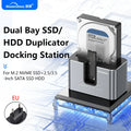Blueendless offline Clone Function M.2 NVME to SATA 2.5 3.5 2.5/3.5 Inch SSD HDD Duplicator Docking Station Enclosure Adapter
