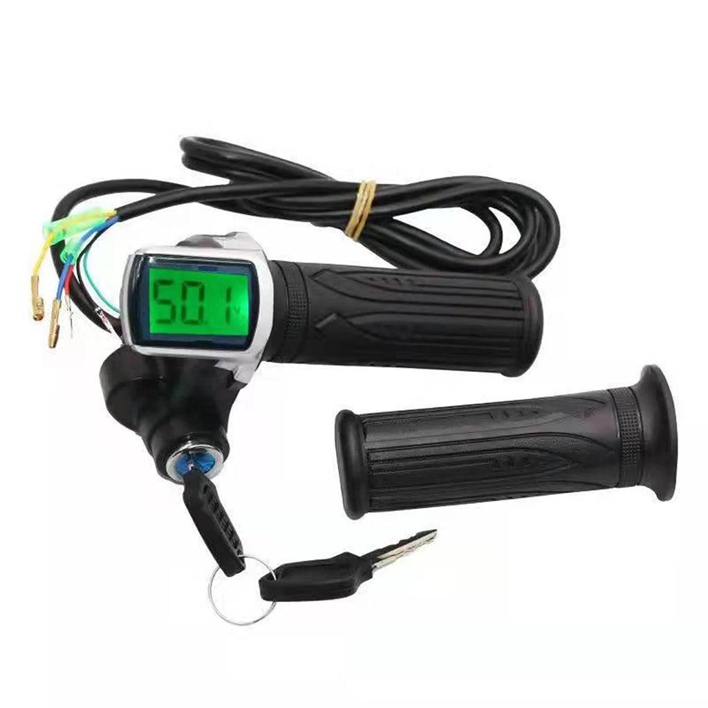 24V/36V/48V Electric Bike Twist Grip Throttle with LCD Battery Display Electric Bicycle Throttle Grip with Power Indicator