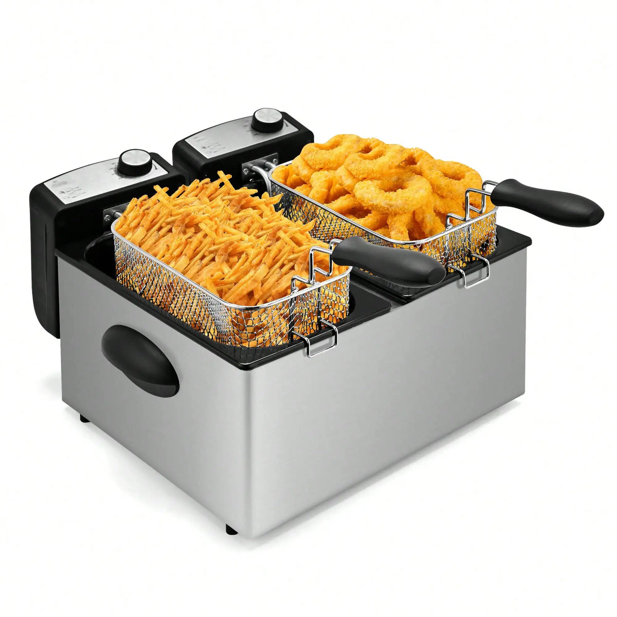 1500W Home Deep Fryer, 2.5L 304 Stainless Steel Oil Pot with Basket, Adjustable Temperature Control & Removable Lid, Easy Clean Electric Fryer, Great Gift for Cooking Lovers