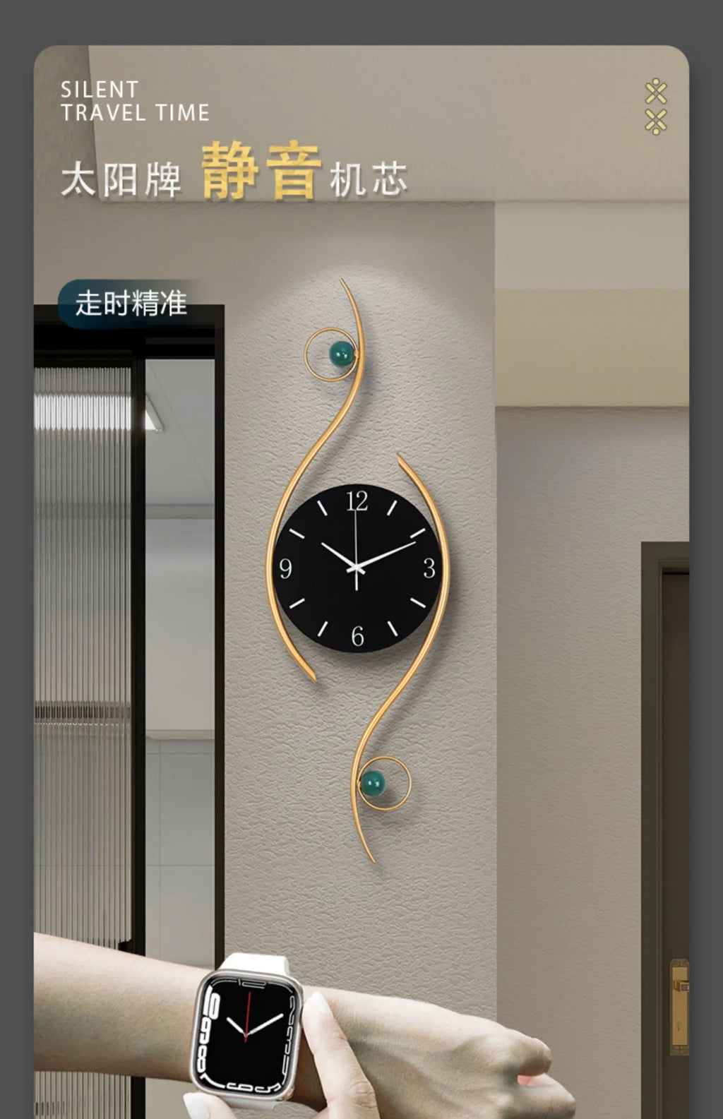 Bedroom Classic Wall Clock Office Chic Black Electronic Gold Wall Clock Modern Art Reloj Cocina Pared Home Decorating Items