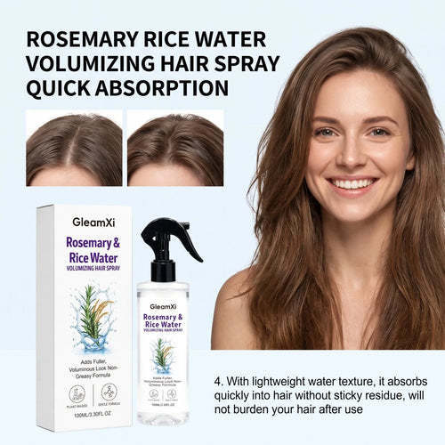 Rosemary Rice Water Volumizing Hair Spray Non Greasy Quick Absorption Smooth Nourish Flat Hair  Softer Smoother-Looking Hai