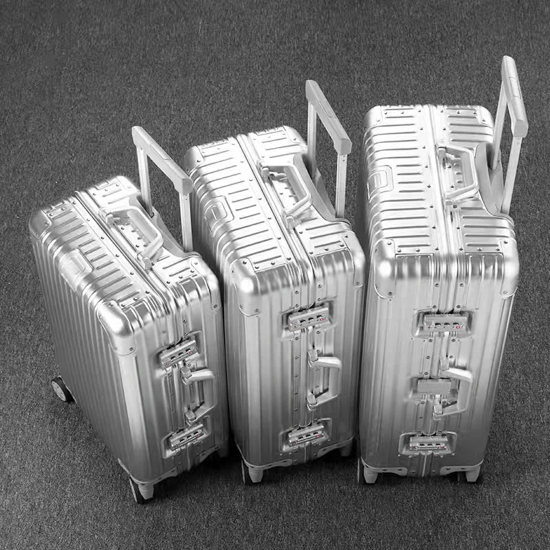 All Aluminum luggage 20/22/24/26/29 inch 100% Aluminium Magnesium Alloy Suitcase Password Trolley Case Cabin Travel Suitcases