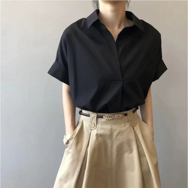 Women Summer Tops Tees Sexy Vintage Blouse Chiffon Ruched Short Sleeve Shirt Ruffles T Shirts Loose Casual Tees