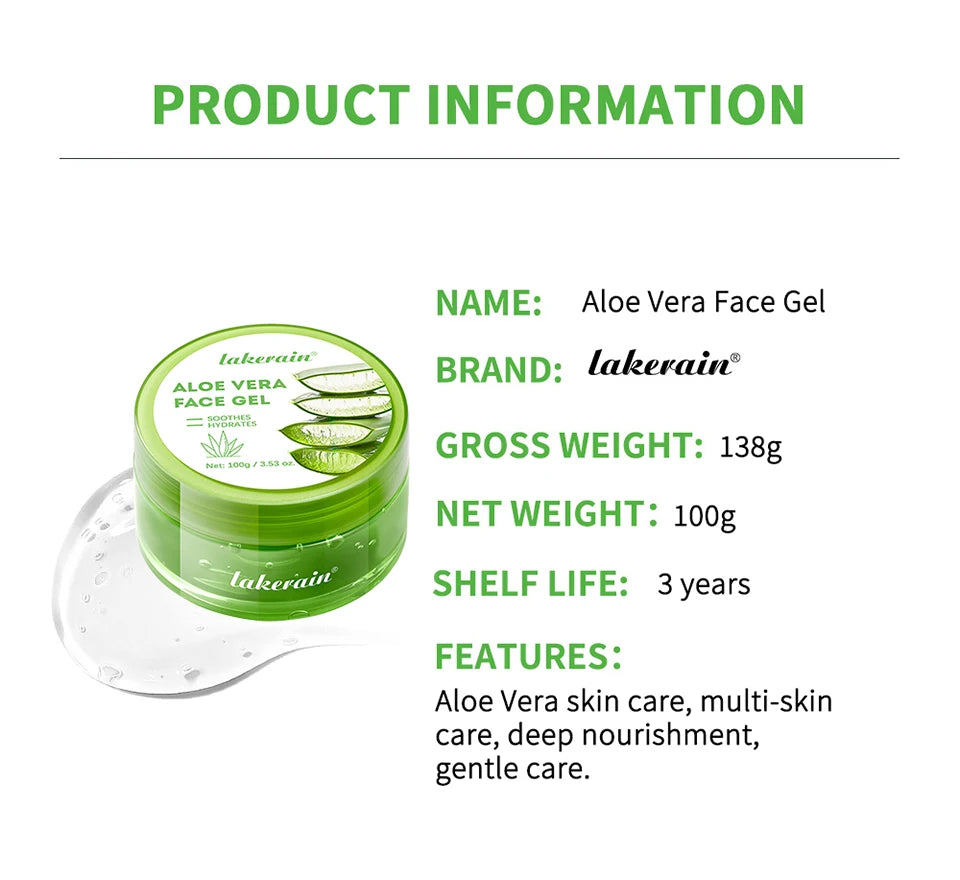 Aloe Vera Gel Lightening Moisturizing Soothing Natural Organic Aloe Vera Gel Reduce Redness Hydrate Exfoliation Skincare