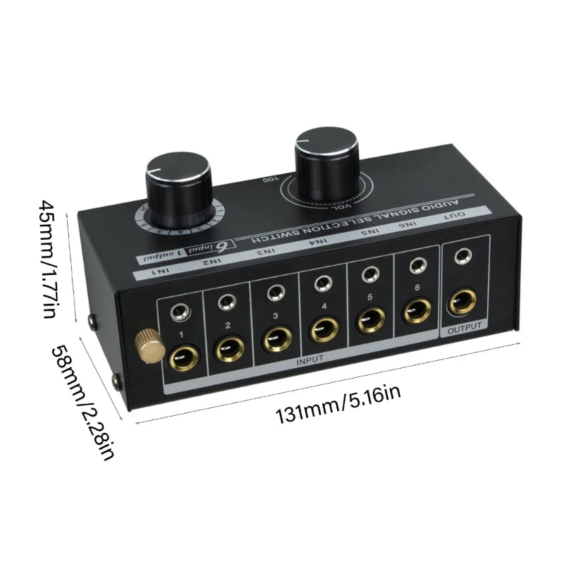 6 In 1Out Audios Signal Selection Switcher Audios Switcher Selector For Seamlessly Sound Quality Effortless Switching