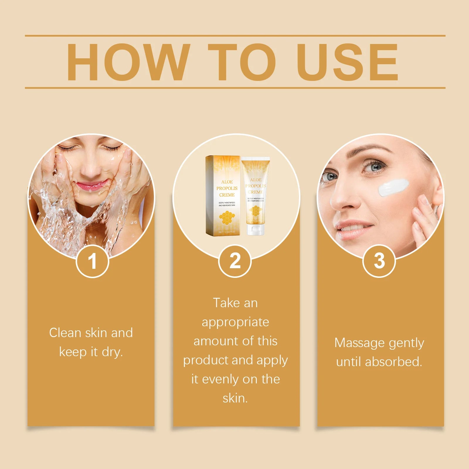 OUHOE Aloe Propolis Moisturizing Cream Soothing Nourishing Wrinkles Remover Hydrating Rejuvenating Brightening Skin Care Lotion