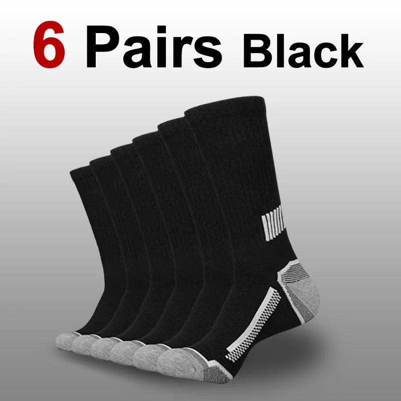 6/12 Pairs Men Mid Tube Casual Basketball Socks Soft Comfortable Breathable Odor Proof Sweat Absorbing All Season Sports Socks