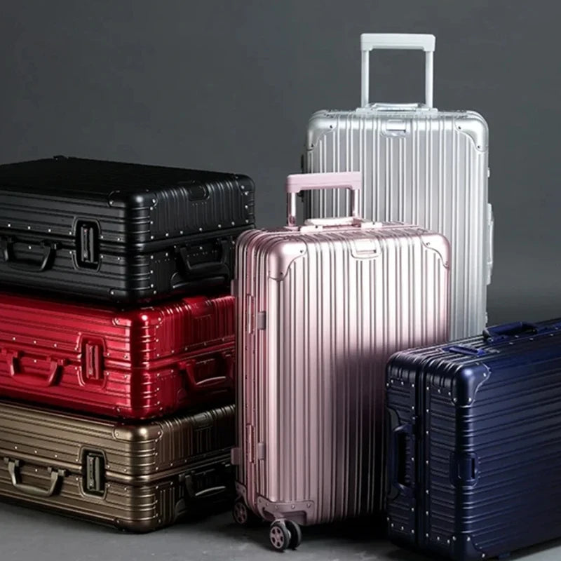All Aluminum-magnesium Alloy Travel Suitcase High Quality Rolling Luggage 20/24/26/30'' Trolley Luggage Carry-On Cabin Suitcase
