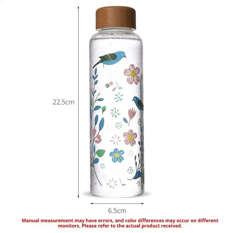 Temperature Changing Glass Cup Large Borosilicate Sports Water Bottle Heat Transfer Gift Mug for Cold Brew & Travel