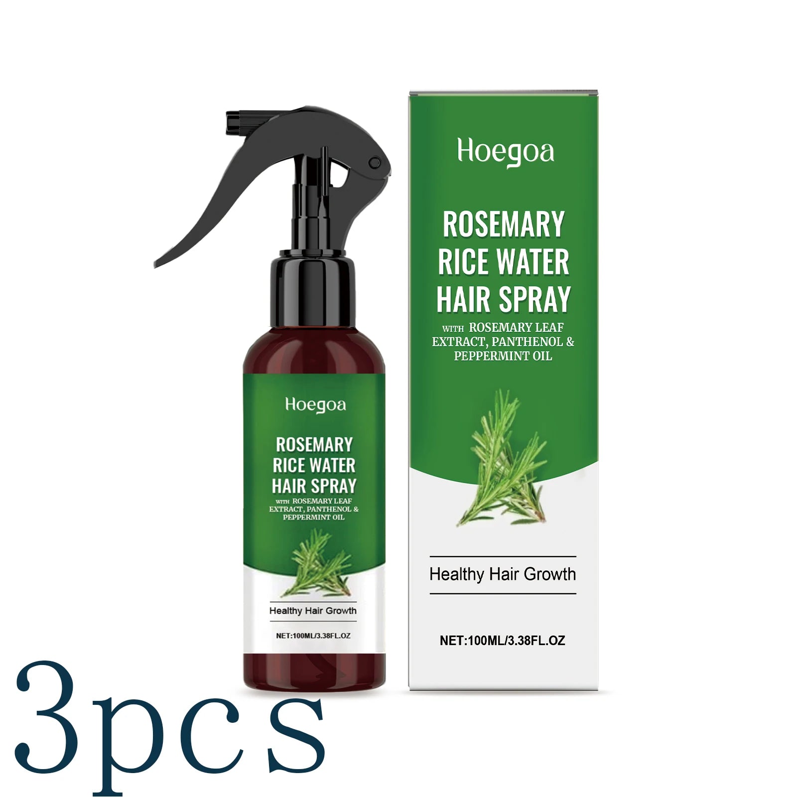 Rosemary Rice Water Spray Deeply Nourishes Dry, Frizzy Hair and Hydrates for Incredibly Silky Smooth, Vibrant Healthy-Looking Ha
