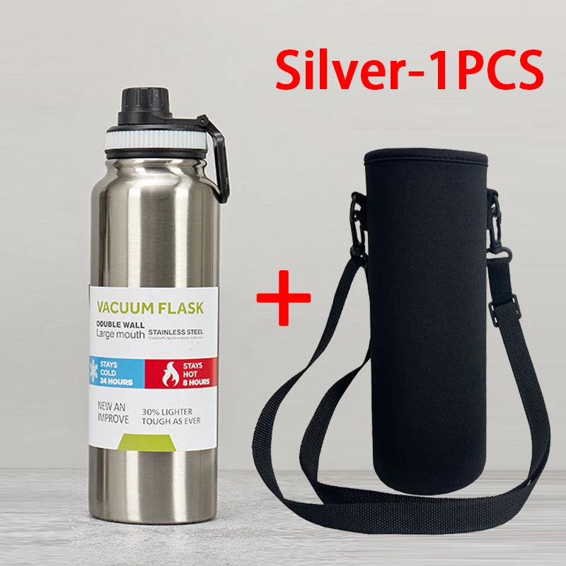600/800/1000ML Stainless Steel Insulated Cup Outdoor Thermos Water Bottle  Keeps Cold and Heat Thermal Mug Travel Vacuum Flasks