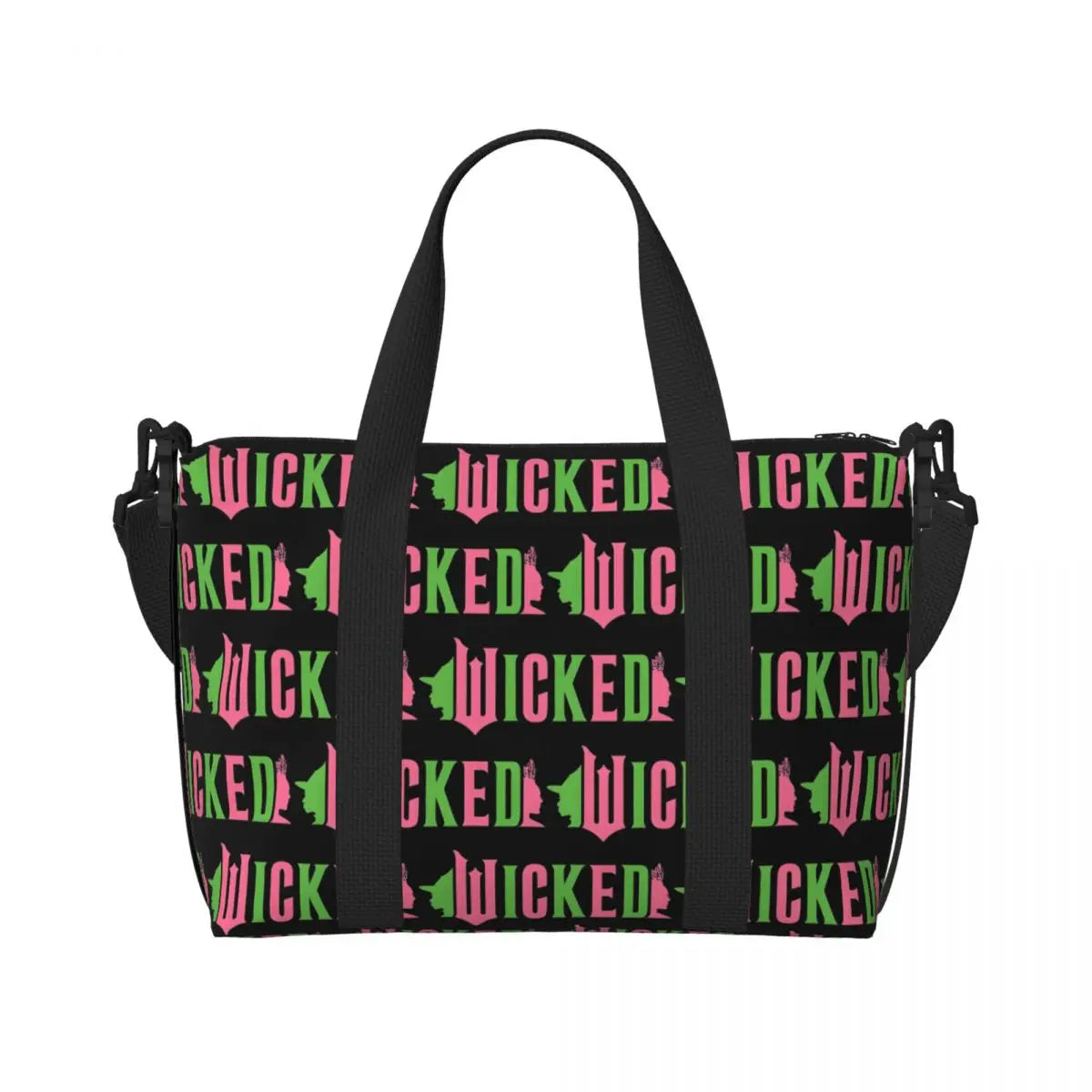 Custom W-Wickeds Funny Turn Round Tote Bag for Women Big Capacity Classical
 Beach Gym Travel Bags