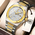 POEDAGAR Business Quartz Men's Clock Date Week Waterproof Luminous Sport Male Watch Stainless Steel Casual Watches For Man Reloj