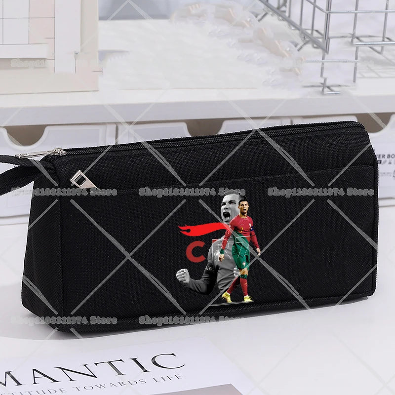 CR7 Pencil Cases Cartoon Football Star Ronaldos Large Pen Bags Fashion Boys Girls Pencil Bag School Stationery Supplies Gift New