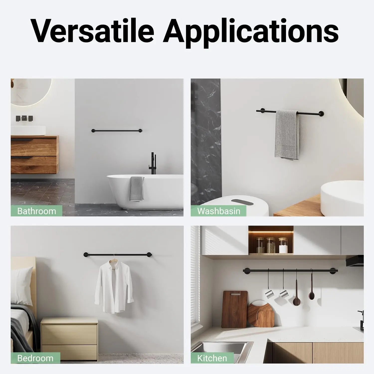 Bathroom Towel Rail Towel Bar Towel Rail Stainless Steel Adhesive Towel Hanger Wall Mounted for Bathroom Kitchen Toilet