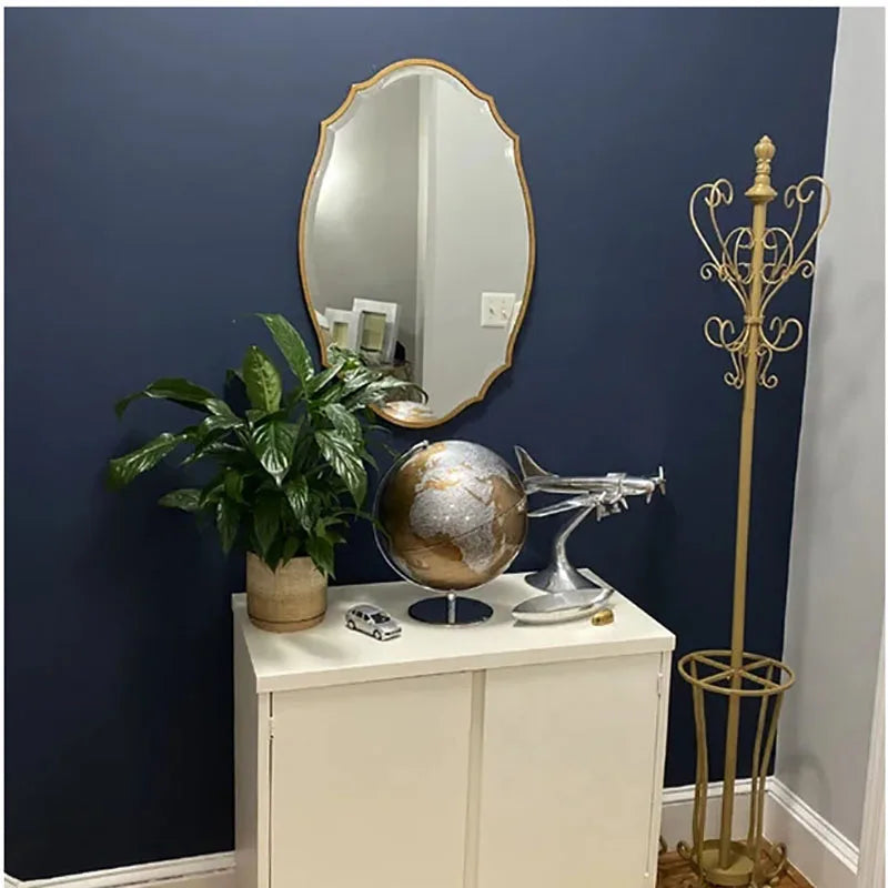 Retro Wall Mounted Bathroom Decorative Mirror French Light Luxury Bathroom Mirrors Hotel Home Furnishings Espejos De Baño