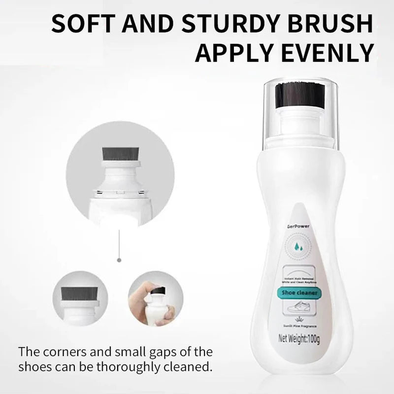 100ml White Shoe Cleaner Shoes Whitening Cleaner Sneaker Household Cleaner Strong Decontamination Foam Type Dry Cleaning Agent