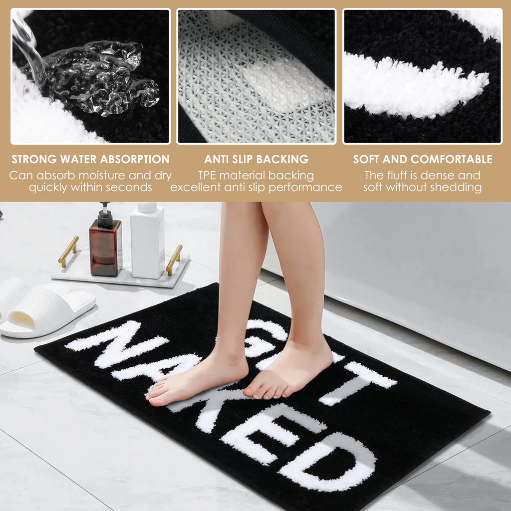Bath Mat Polyester Absorbent Floor Mat 50x80 CM Funny Bathroom Rug Comfortable Anti Slip Shower Door Mat for Home Decoration