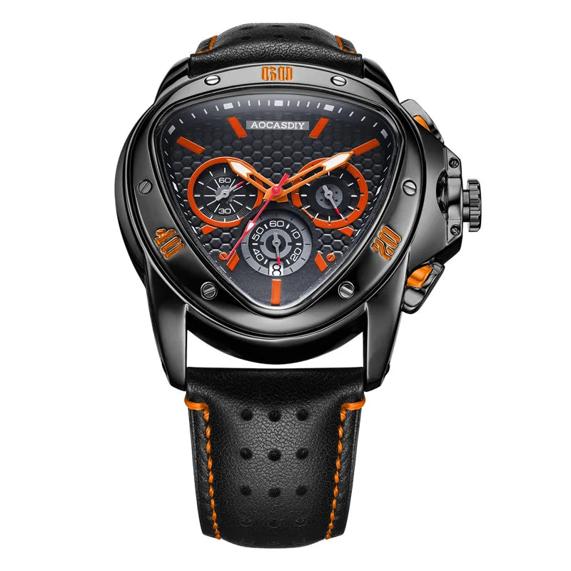 New Cool Triangle Watch Men Top Luxury Chronograph Watches Waterproof Quartz Wristwatches Gifts Relogio Masculino Drop Shipping