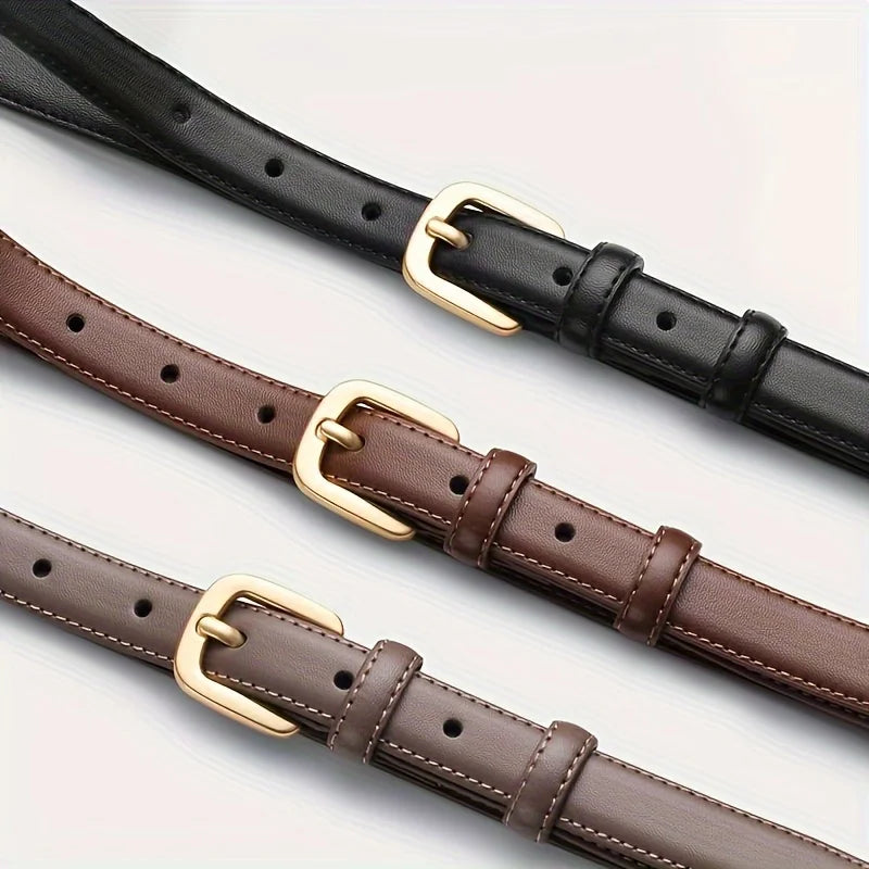 Women's Belt Fashion Black Belt Retro Needle Buckle Jeans Belt Casual Strap Long Skirt Belt