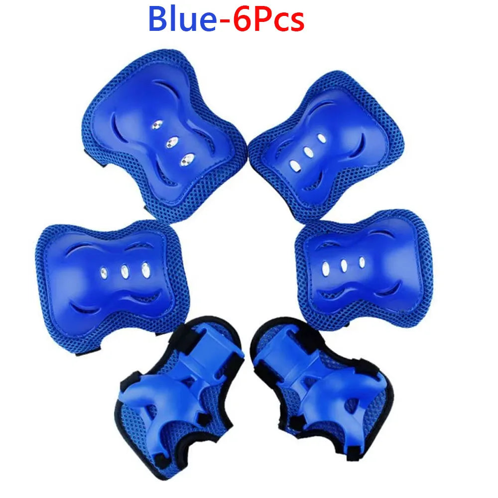 Bicycle Sport Protective Gear Set Adjustable Kids Safety Skating Helmet Pad Set 48-55cm for Skateboard/Bike/Skating/Cycling