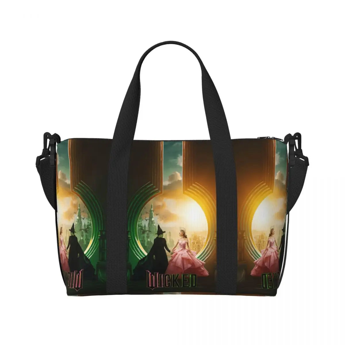 Custom W-Wickeds Funny Turn Round Tote Bag for Women Big Capacity Classical
 Beach Gym Travel Bags