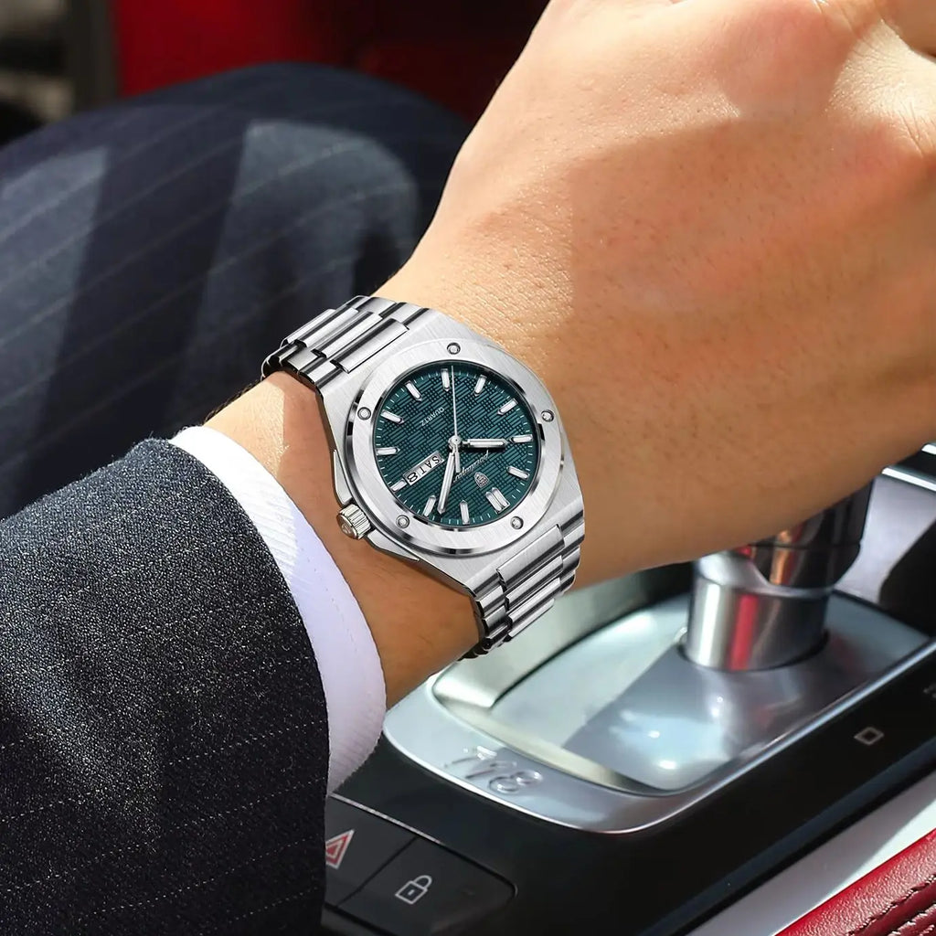 POEDAGAR Fashion Men's Clock Quartz Date Week Luxury Male Watch Waterproof Luminous Stainless Steel Watches For Men Reloj Hombre