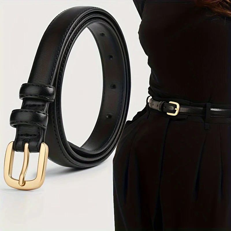 Women's Belt Fashion Black Belt Retro Needle Buckle Jeans Belt Casual Strap Long Skirt Belt