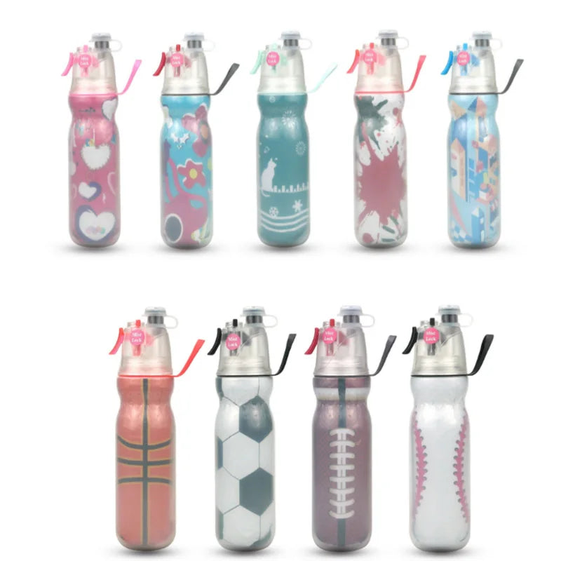Cold Insulation Water Bottle, Bpa-free Sport Water Bottle, Great For Travel Outdoor Hiking, 16oz/20oz, Spray Cooling Cup Gifts