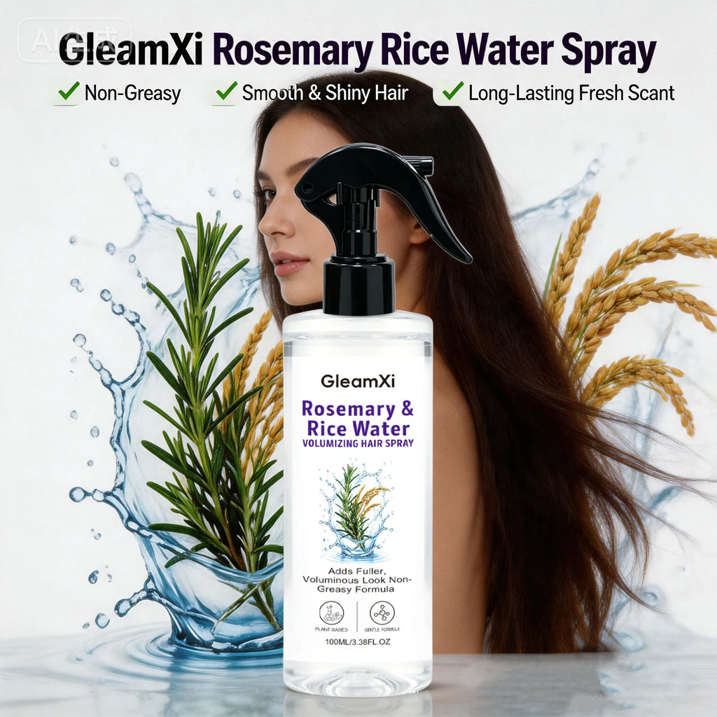 Rosemary & Rice Water Volumizing Hair Spray Lightweight Hydrating Strengthening Hair Root Improve Split Ends Nourish Hair Care