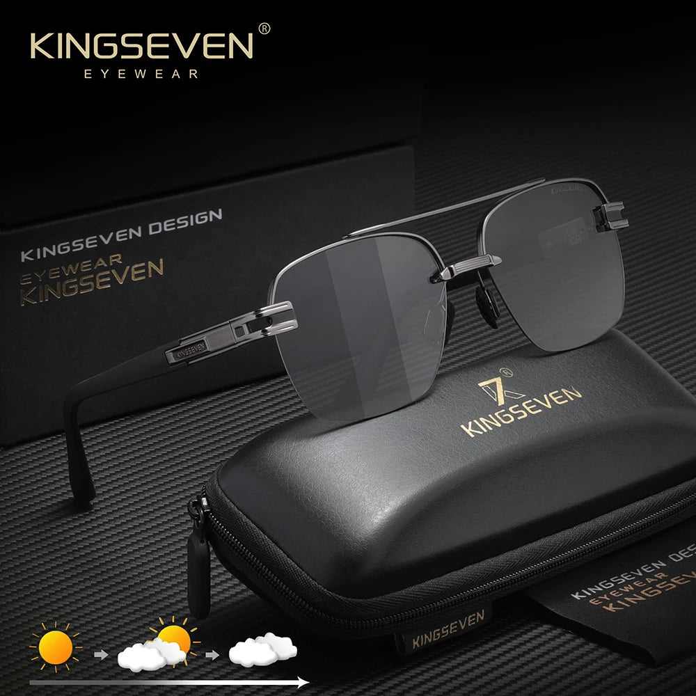 KINGSEVEN Popular Male Sunglasses Square Half Frame Men Women Summer Driving High Quality Polarized UV400 Anti-glare Eyewear