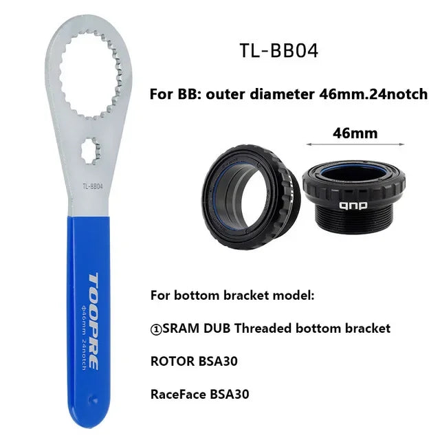 MTB/Road Bike Bottom Bracket wrench BB Bottom Bracket installation and removal tool suitable for Shimano/SRAM/IXF/DUB/BSA30