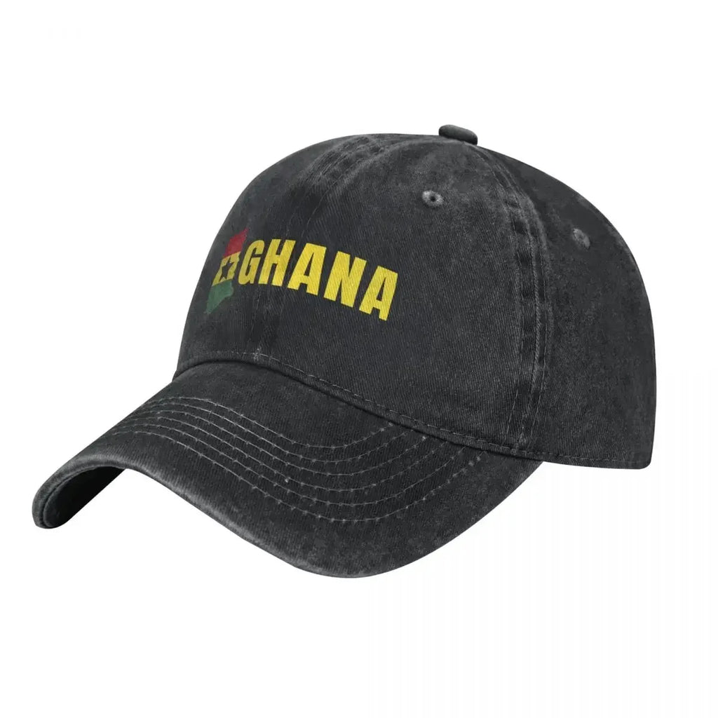Ghana Holiday Baseball Cap birthday funny hat men's big size hat black Men Caps Women's