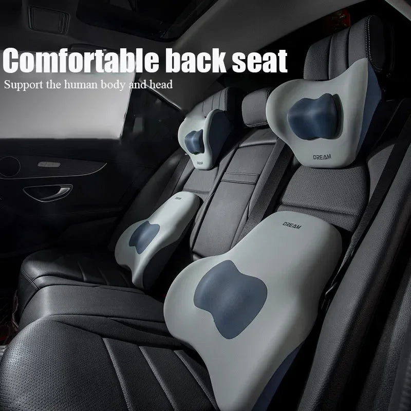 Car Seat Pillow Adjustable Neck Pillow Lumbar Support Pad Breathable Memory Foam Slow Rebound Pillow Universal Lumbar Cushion