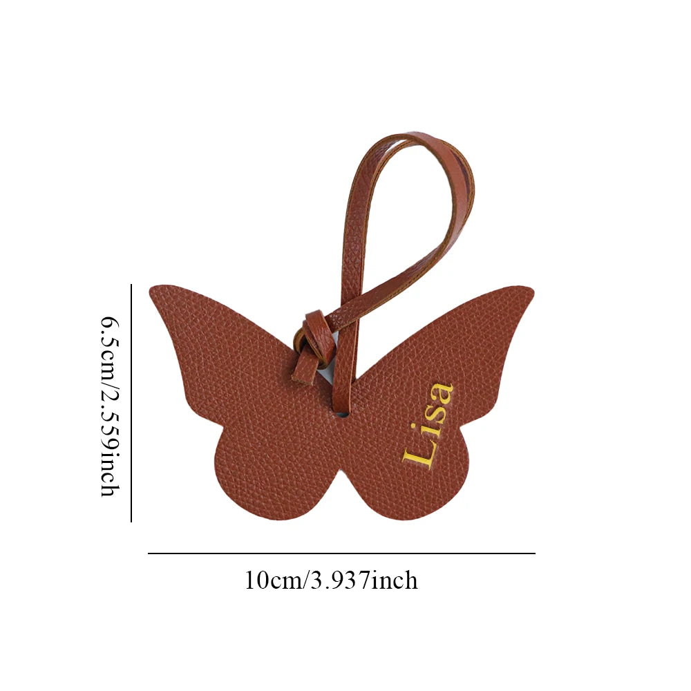 Customized name versatile pu leather women's handbags, backbags, pendant accessories, creative butterfly style