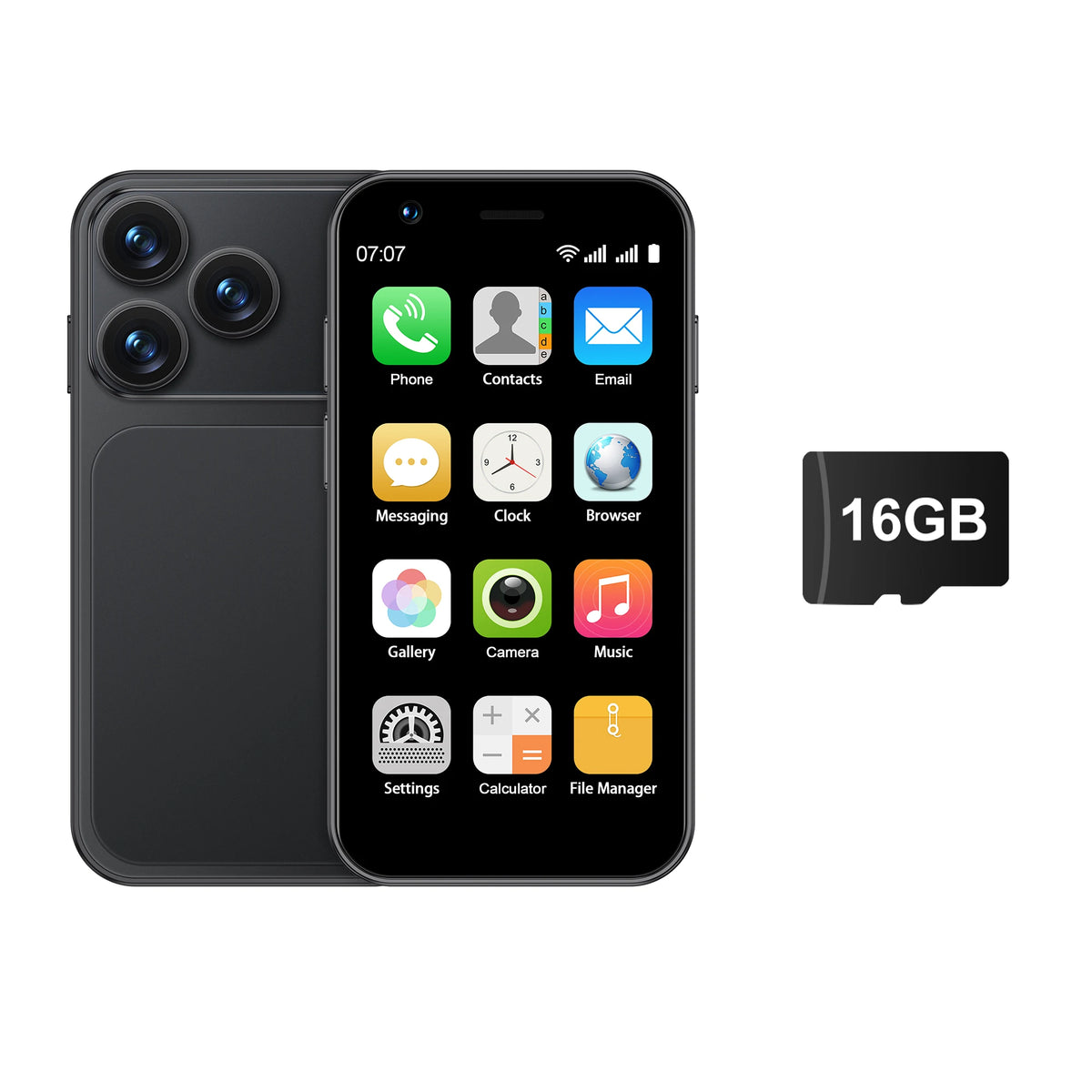 SERVO 18SE Mini Smartphone Android OS 3.0" Fullview Display 3G Cellular 2GB+16GB Face Unlock Small Mobile Phones GPS Play Store